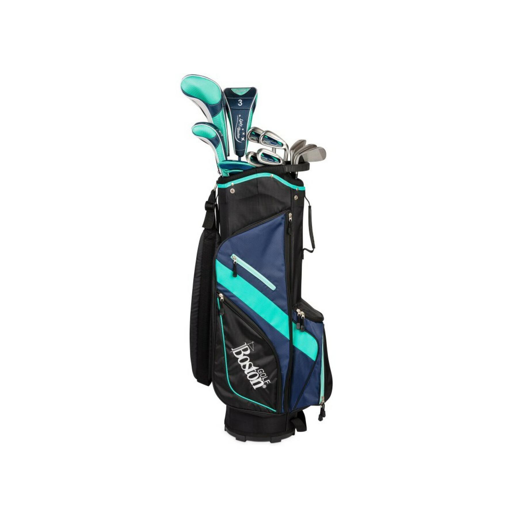 Zestaw (torba + 11 kijów) leworęczna kobieta Boston Golf pack complet 9"